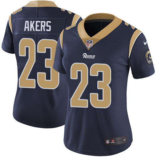 Nike Rams #23 Cam Akers Navy Blue Team Color Women's Stitched NFL Vapor Untouchable Limited Jersey