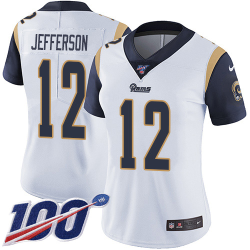 Nike Rams #12 Van Jefferson White Women's Stitched NFL 100th Season Vapor Untouchable Limited Jersey