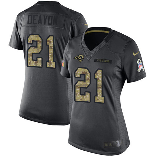 Nike Rams #21 Donte Deayon Black Women's Stitched NFL Limited 2016 Salute to Service Jersey