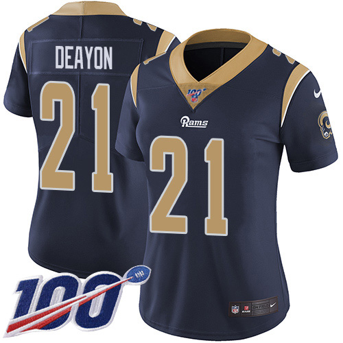 Nike Rams #21 Donte Deayon Navy Blue Team Color Women's Stitched NFL 100th Season Vapor Untouchable Limited Jersey
