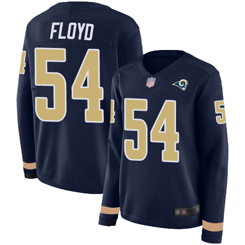 Nike Rams #54 Leonard Floyd Navy Blue Team Color Women's Stitched NFL Limited Therma Long Sleeve Jersey