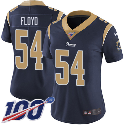Nike Rams #54 Leonard Floyd Navy Blue Team Color Women's Stitched NFL 100th Season Vapor Untouchable Limited Jersey