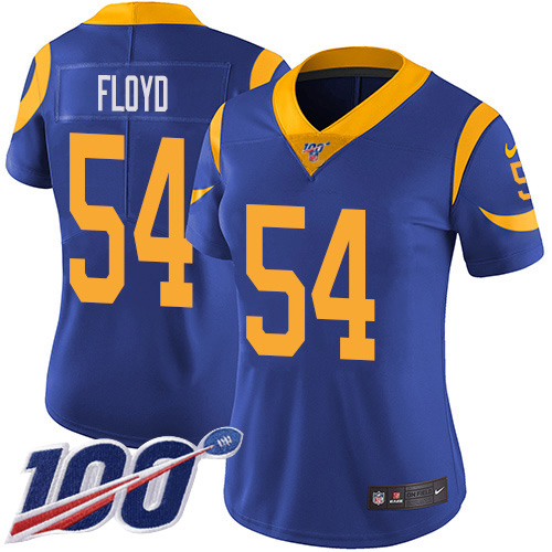 Nike Rams #54 Leonard Floyd Royal Blue Alternate Women's Stitched NFL 100th Season Vapor Untouchable Limited Jersey