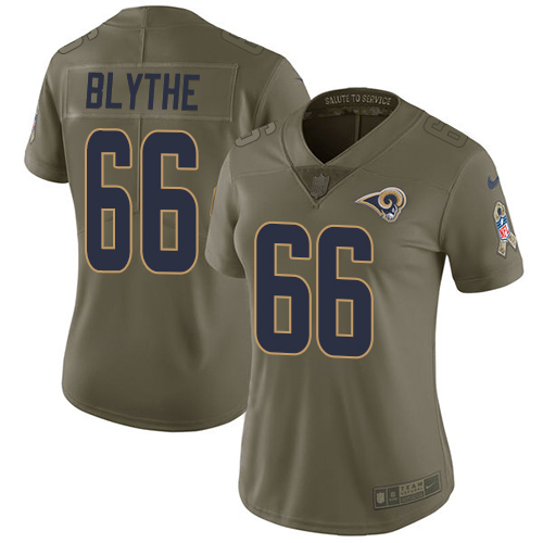 Nike Rams #66 Austin Blythe Olive Women's Stitched NFL Limited 2017 Salute To Service Jersey
