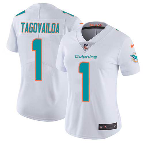Nike Dolphins #1 Tua Tagovailoa White Women's Stitched NFL Vapor Untouchable Limited Jersey