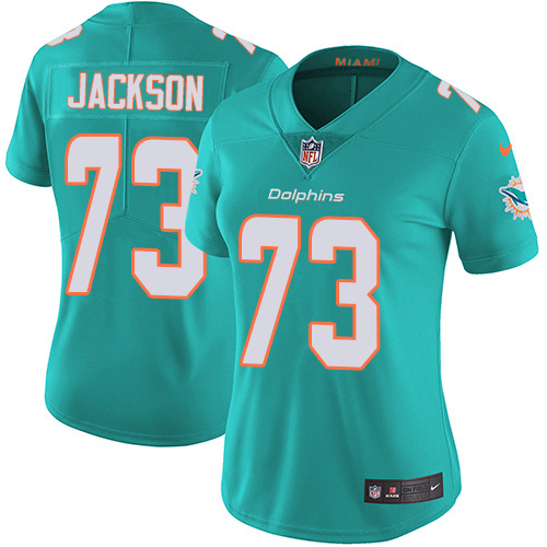 Nike Dolphins #73 Austin Jackson Aqua Green Team Color Women's Stitched NFL Vapor Untouchable Limited Jersey
