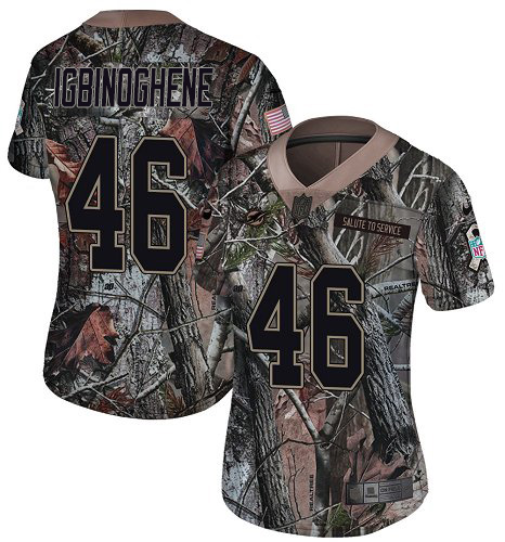 Nike Dolphins #46 Noah Igbinoghene Camo Women's Stitched NFL Limited Rush Realtree Jersey