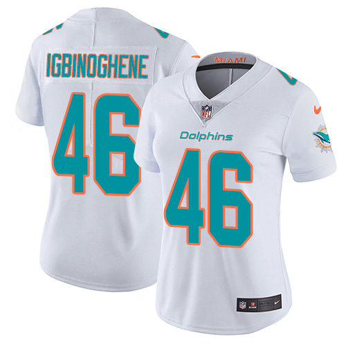 Nike Dolphins #46 Noah Igbinoghene White Women's Stitched NFL Vapor Untouchable Limited Jersey
