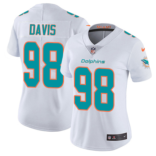Nike Dolphins #98 Raekwon Davis White Women's Stitched NFL Vapor Untouchable Limited Jersey