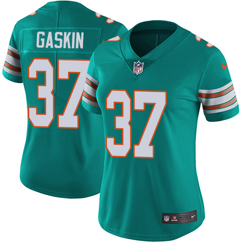 Nike Dolphins #37 Myles Gaskin Aqua Green Alternate Women's Stitched NFL Vapor Untouchable Limited Jersey