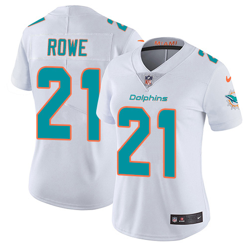 Nike Dolphins #21 Eric Rowe White Women's Stitched NFL Vapor Untouchable Limited Jersey