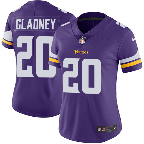 Nike Vikings #20 Jeff Gladney Purple Team Color Women's Stitched NFL Vapor Untouchable Limited Jersey