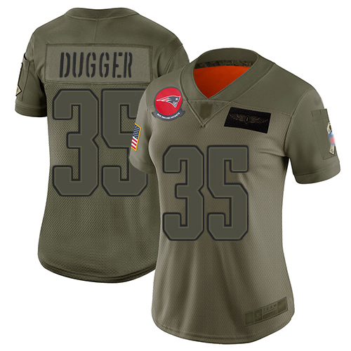 Nike Patriots #35 Kyle Dugger Camo Women's Stitched NFL Limited 2019 Salute To Service Jersey