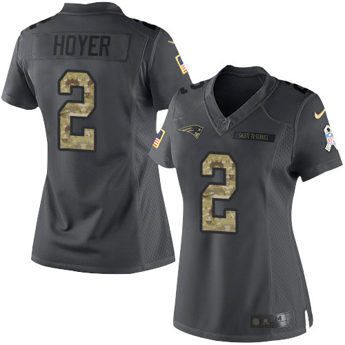 Nike Patriots #2 Brian Hoyer Black Women's Stitched NFL Limited 2016 Salute to Service Jersey
