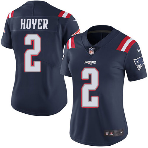 Nike Patriots #2 Brian Hoyer Navy Blue Women's Stitched NFL Limited Rush Jersey Nike Patriots #2 Brian Hoyer Navy Blue Women's Stitched NFL Limited Rush Jersey