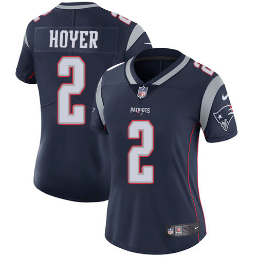Nike Patriots #2 Brian Hoyer Navy Blue Team Color Women's Stitched NFL Vapor Untouchable Limited Jersey