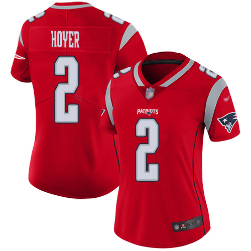 Nike Patriots #2 Brian Hoyer Red Women's Stitched NFL Limited Inverted Legend Jersey