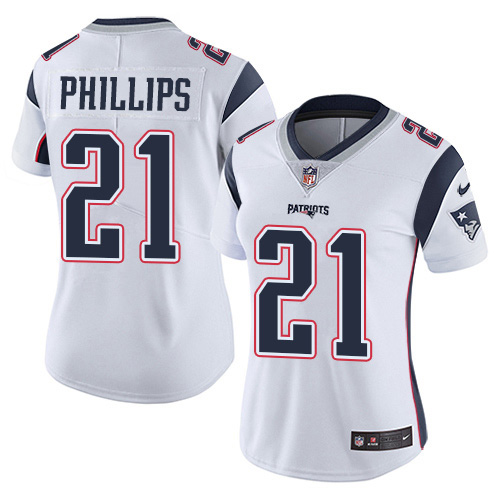 Nike Patriots #21 Adrian Phillips White Women's Stitched NFL Vapor Untouchable Limited Jersey