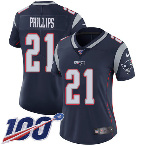 Nike Patriots #21 Adrian Phillips Navy Blue Team Color Women's Stitched NFL 100th Season Vapor Untouchable Limited Jersey Nike Patriots #21 Adrian Phillips Navy Blue Team Color Women's Stitched NFL 100th Season Vapor Untouchable Limited Jersey
