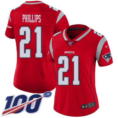 Nike Patriots #21 Adrian Phillips Red Women's Stitched NFL Limited Inverted Legend 100th Season Jersey
