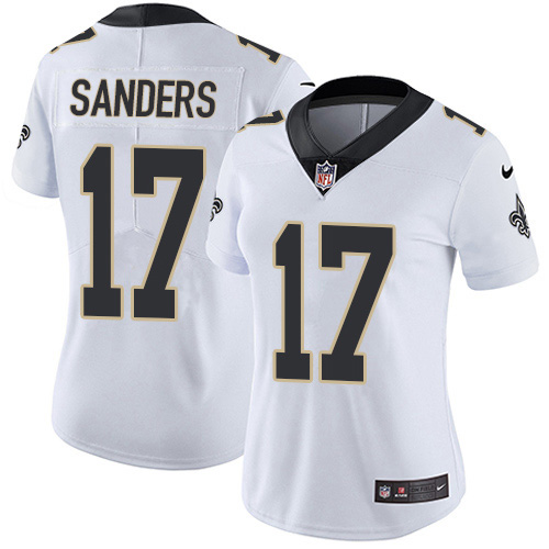 Nike Saints #17 Emmanuel Sanders White Women's Stitched NFL Vapor Untouchable Limited Jersey