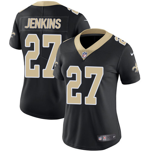 Nike Saints #27 Malcolm Jenkins Black Team Color Women's Stitched NFL Vapor Untouchable Limited Jersey