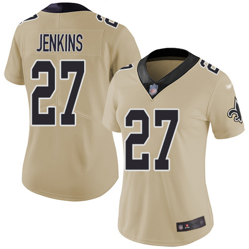 Nike Saints #27 Malcolm Jenkins Gold Women's Stitched NFL Limited Inverted Legend Jersey