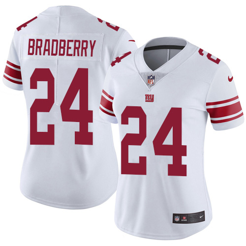 Nike Giants #24 James Bradberry White Women's Stitched NFL Vapor Untouchable Limited Jersey