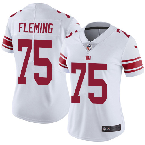 Nike Giants #75 Cameron Fleming White Women's Stitched NFL Vapor Untouchable Limited Jersey