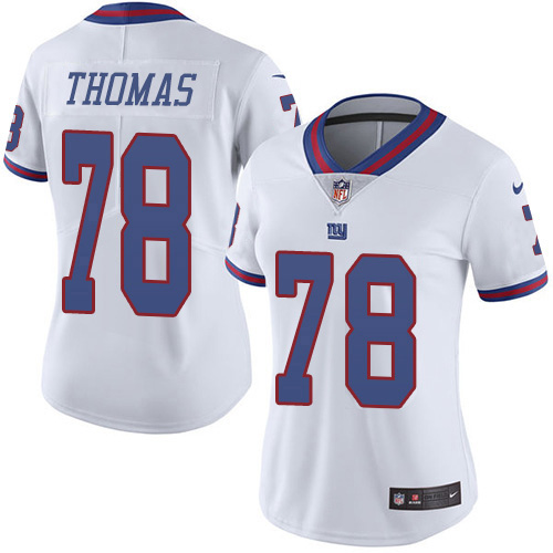 Nike Giants #78 Andrew Thomas White Women's Stitched NFL Limited Rush Jersey