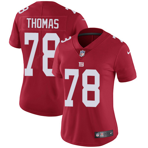 Nike Giants #78 Andrew Thomas Red Alternate Women's Stitched NFL Vapor Untouchable Limited Jersey