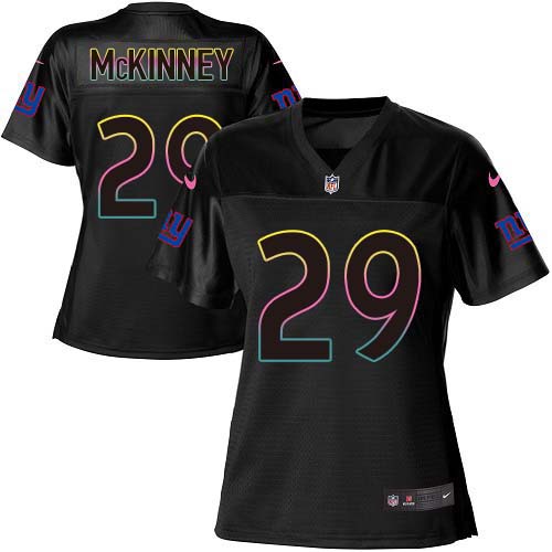 Nike Giants #29 Xavier McKinney Black Women's NFL Fashion Game Jersey