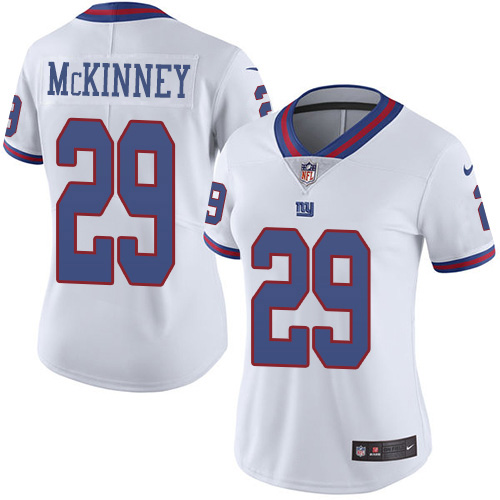 Nike Giants #29 Xavier McKinney White Women's Stitched NFL Limited Rush Jersey