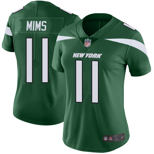 Nike Jets #11 Denzel Mim Green Team Color Women's Stitched NFL Vapor Untouchable Limited Jersey