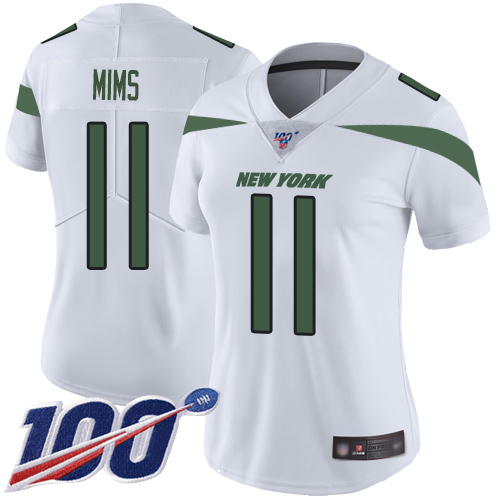 Nike Jets #11 Denzel Mim White Women's Stitched NFL 100th Season Vapor Untouchable Limited Jersey Nike Jets #11 Denzel Mim White Women's Stitched NFL 100th Season Vapor Untouchable Limited Jersey