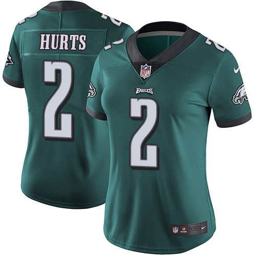 Nike Eagles #2 Jalen Hurts Green Team Color Women's Stitched NFL Vapor Untouchable Limited Jersey