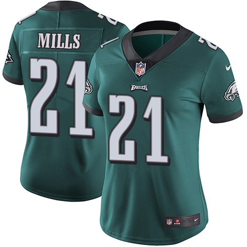 Nike Eagles #21 Jalen Mills Green Team Color Women's Stitched NFL Vapor Untouchable Limited Jersey