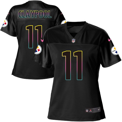 Nike Steelers #11 Chase Claypool Black Women's NFL Fashion Game Jersey