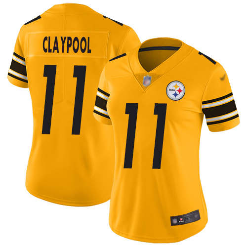 Nike Steelers #11 Chase Claypool Silver Women's Stitched NFL Limited Inverted Legend Jersey