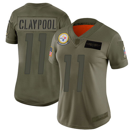 Nike Steelers #11 Chase Claypool Camo Women's Stitched NFL Limited 2019 Salute To Service Jersey