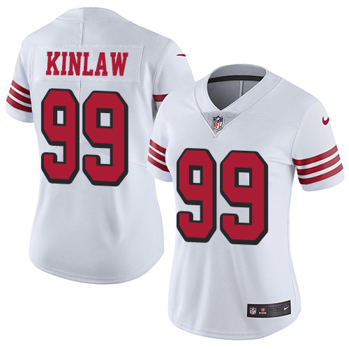 Nike 49ers #99 Javon Kinlaw White Women's Stitched NFL Limited Rush Jersey