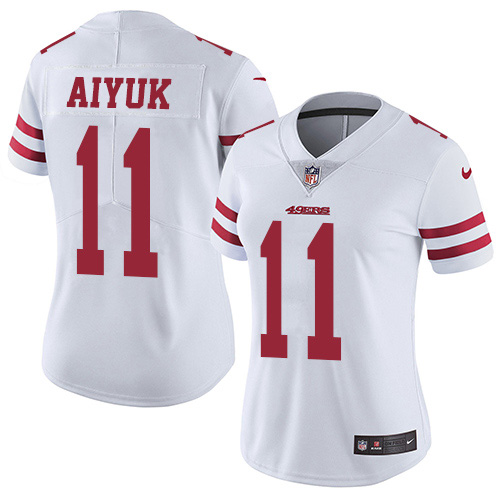 Nike 49ers #11 Brandon Aiyuk White Women's Stitched NFL Vapor Untouchable Limited Jersey
