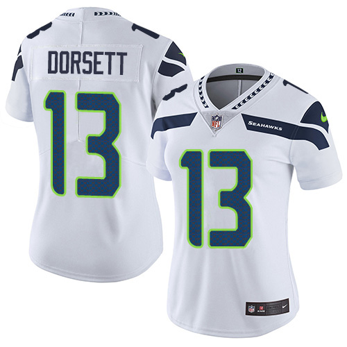 Nike Seahawks #13 Phillip Dorsett White Women's Stitched NFL Vapor Untouchable Limited Jersey
