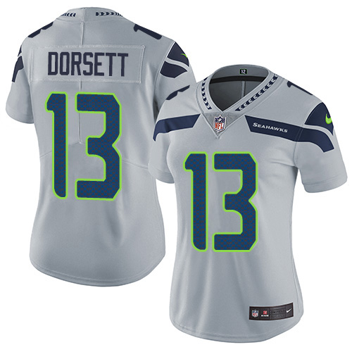 Nike Seahawks #13 Phillip Dorsett Grey Alternate Women's Stitched NFL Vapor Untouchable Limited Jersey