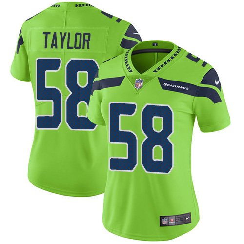 Nike Seahawks #58 Darrell Taylor Green Women's Stitched NFL Limited Rush Jersey