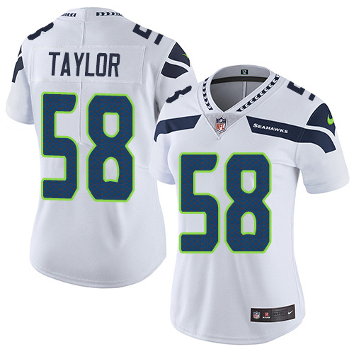 Nike Seahawks #58 Darrell Taylor White Women's Stitched NFL Vapor Untouchable Limited Jersey