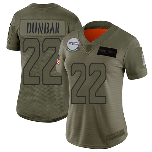 Nike Seahawks #22 Quinton Dunbar Camo Women's Stitched NFL Limited 2019 Salute To Service Jersey Nike Seahawks #22 Quinton Dunbar Camo Women's Stitched NFL Limited 2019 Salute To Service Jersey