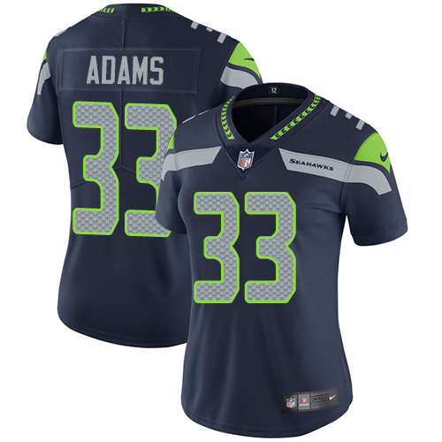 Nike Seahawks #33 Jamal Adams Steel Blue Team Color Women's Stitched NFL Vapor Untouchable Limited Jersey