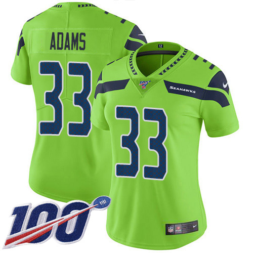 Nike Seahawks #33 Jamal Adams Green Women's Stitched NFL Limited Rush 100th Season Jersey