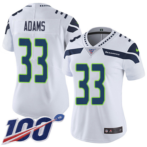 Nike Seahawks #33 Jamal Adams White Women's Stitched NFL 100th Season Vapor Untouchable Limited Jersey